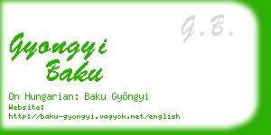 gyongyi baku business card